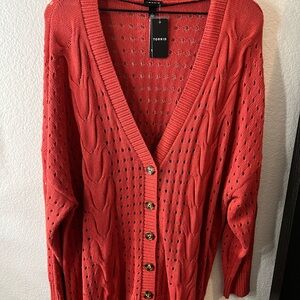 Torrid coral long cardigan